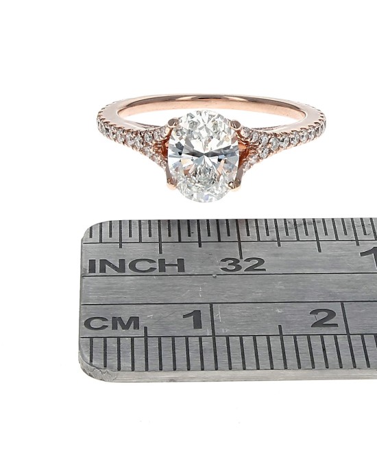 GIA Certified Oval Cut Diamond Solitaire Ring in 14KR